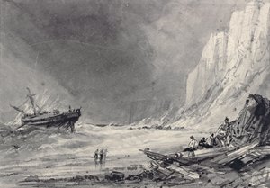 Et vrak utenfor Speeton Cliffs, Yorkshire (tegning)